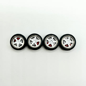 11mm 5 Spokes “Lambo” Alloy Bearing Wheels w/ Red Caliper (Spinners)