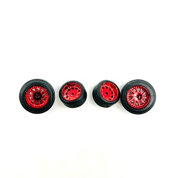 1033- Red Metallic “Rucci” Style Gasser Wheels