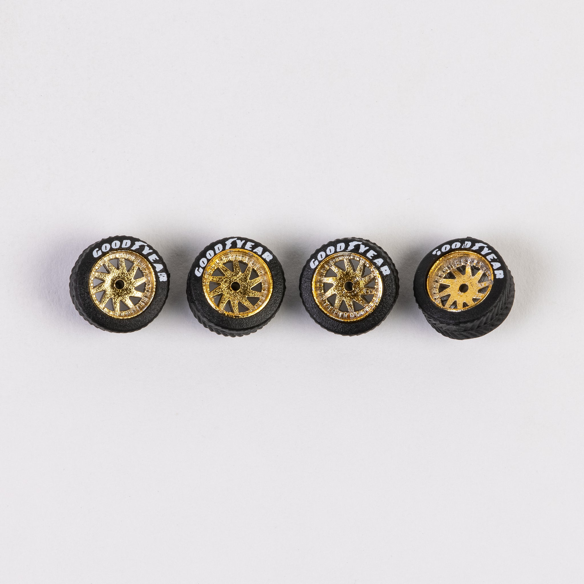 #184 Golden "Rucci" Style Wheels with Lettered Tires