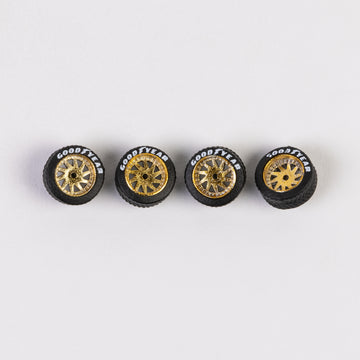 #184 Golden "Rucci" Style Wheels with Lettered Tires