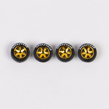 #198 Gold 6 Spokes "TE37" Style wheels