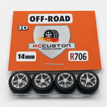 R706 - 14mm Chrome OffRoad 5 Spokes Specialty Wheels