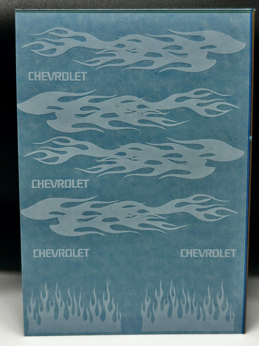 White Flames White Toner Waterslide Decal For 1:64 Scale (Good for 2 cars)
