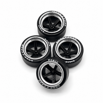 11mm Black & Chrome IROC Specialty Wheels w Rubber Tires