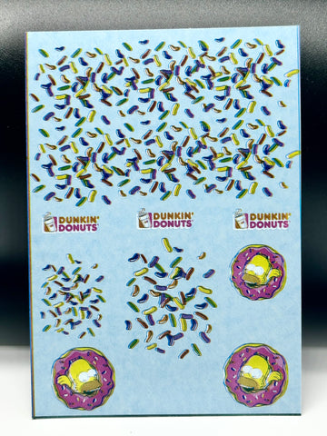 Dunkin Simpsons White Toner Waterslide Decal For 1:64 Scale.
