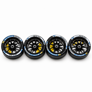 11mm Black & Yellow 9 Spokes Bearing Wheels (Spinner)