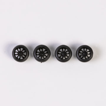 #868 Black 10 Spokes "Deep Dish" Style Wheels
