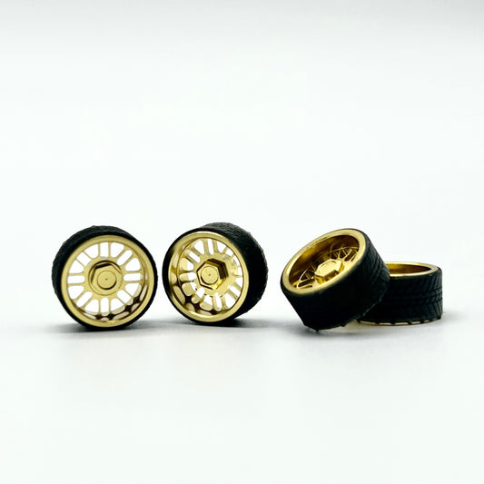 10mm Electroplated GOLD Wheels – All-Metal Ball Bearing Set - Forged Spinners