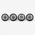 Set of four chrome Rucci-style low-profile miniature wheels