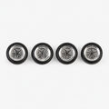 Set of four chrome Porsche-style low-profile miniature wheels