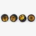 Set of four gold Rucci-style low-profile miniature wheels