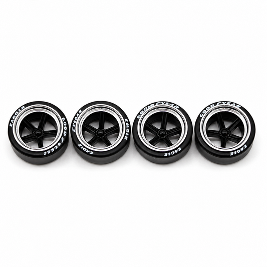 11mm Black & Chrome IROC Specialty Wheels w Rubber Tires