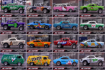 16 Printable 1:64 Scale PNGs for Waterslide Decals - Instant Digital Download