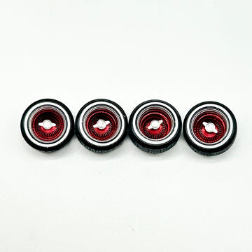 13mm Limited Edition Red/Chrome 100 Spoke Reverse Wire Specialty Wheels
