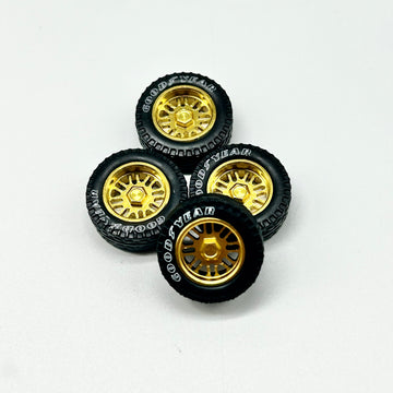 14mm OFF-ROAD  Electroplated GOLD Wheels – All-Metal Ball Bearing Set - Forged Spinners