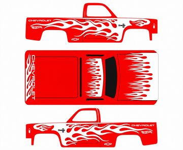 White Flames White Toner Waterslide Decal For 1:64 Scale (Good for 2 cars)
