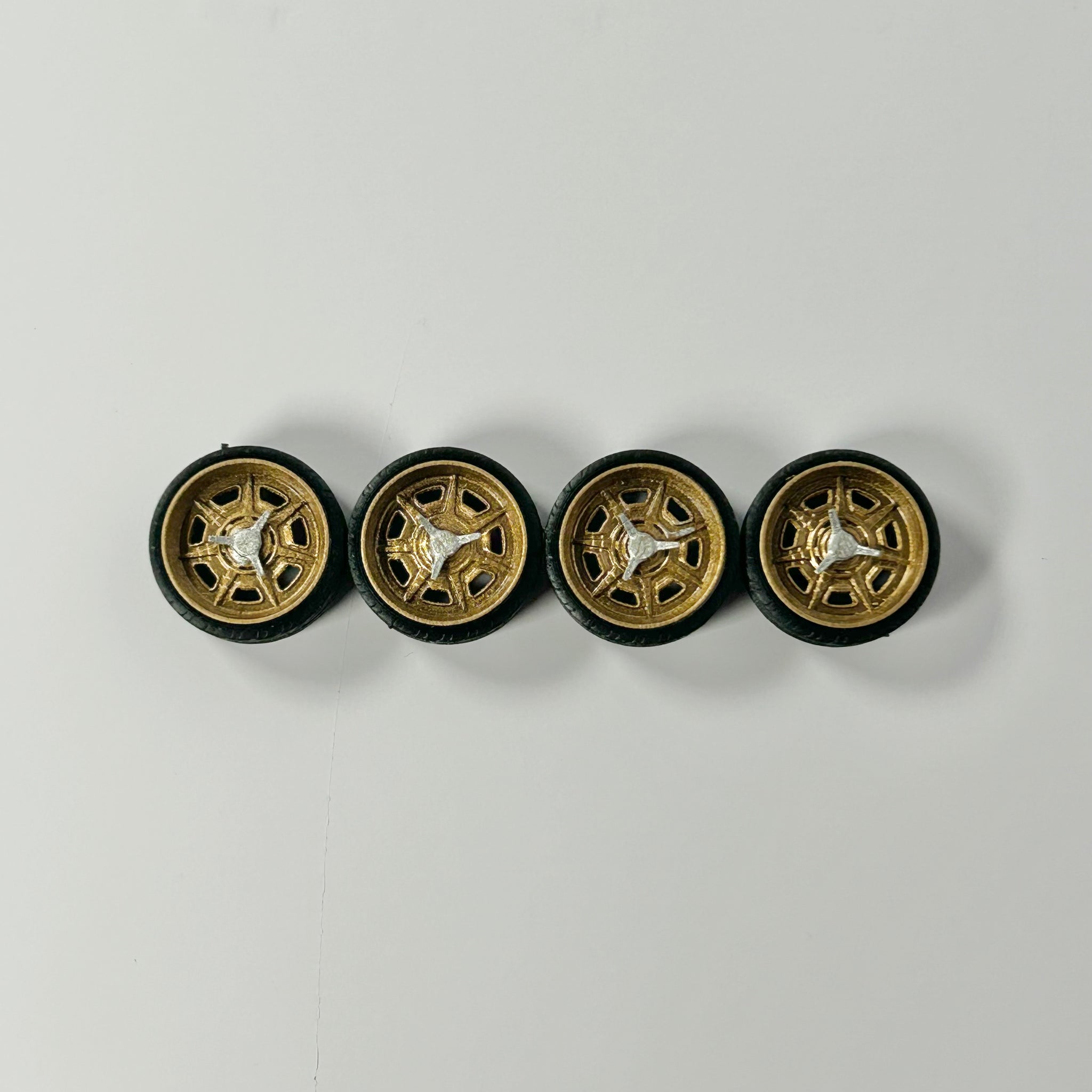 Golden "Rally" Style Steely Wheels with Chrome Knockoffs.