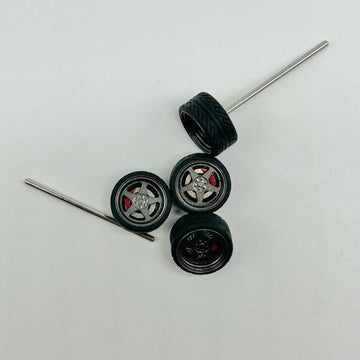 Last Set! 10mm Gunmetal With Red Caliper Alloy Wheels. (Spinner)