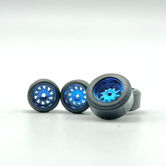 1034 - Blue Metallic “Rucci” Style Gasser Wheels