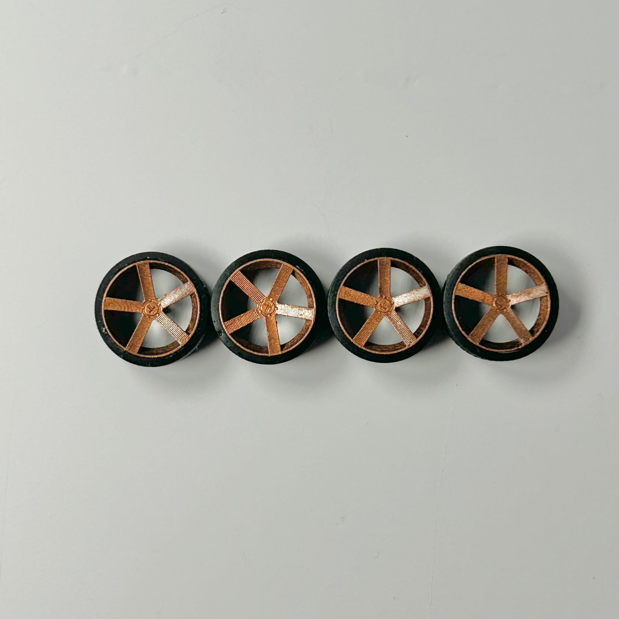 12mm “Bronze Baller” 5 Spokes Donk Style Specialty Wheels