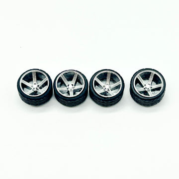 10mm Chrome IROC rep Wheels with Rubber Tires