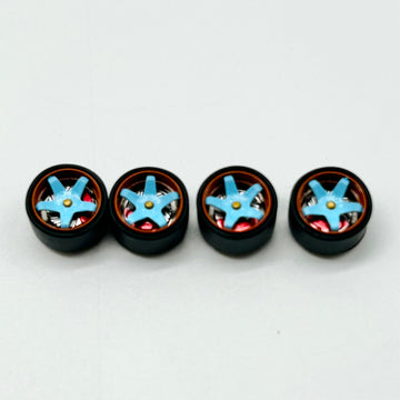 9.5mm Orange Lip 5 Spoke Alloy Bearing Wheels ( Spinners)