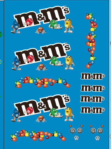 M&Ms Kool Kombi Waterslide Decal For 1:64 Scale