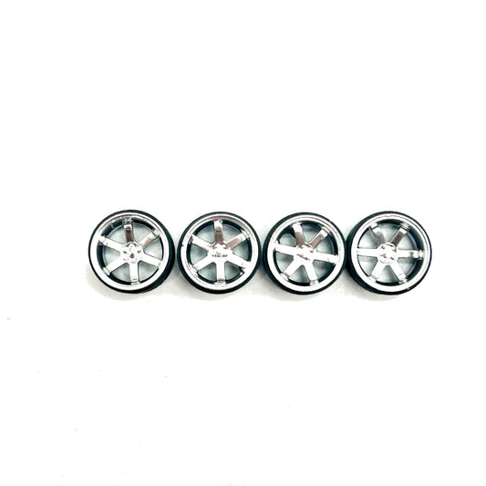 12mm Chrome Volk Racing TE37 Staggered Stance Wheels