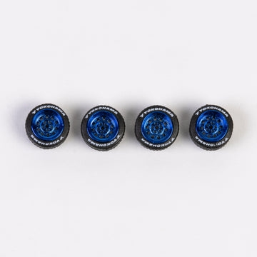 Model K - Metallic Blue "dots" Wheels with Lettered Tires