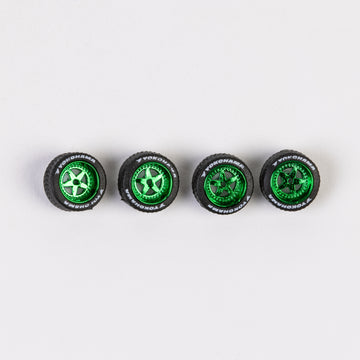 Model F - Metallic Green 5 Spokes "Porsche" Style Wheels